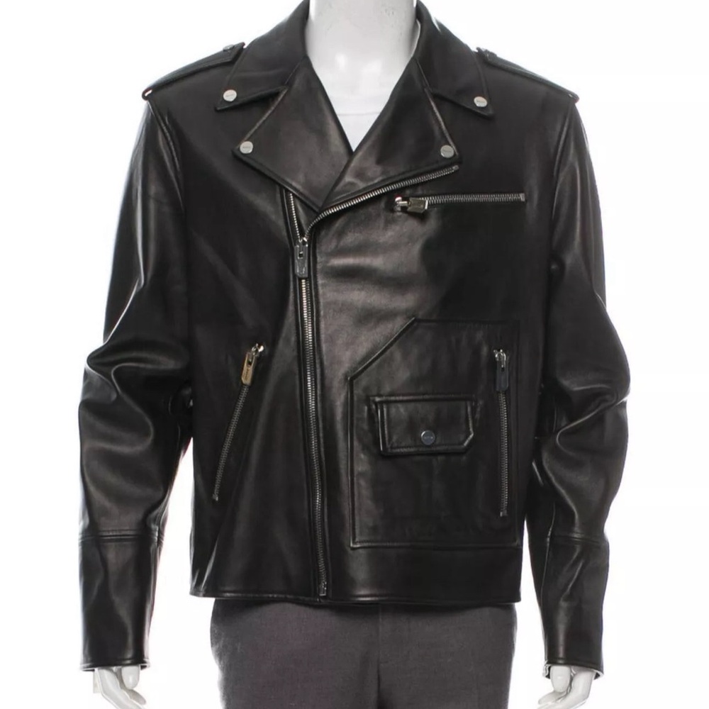 Bally 100% Lamb Leather Italian Made Biker/Moto In black (rare)